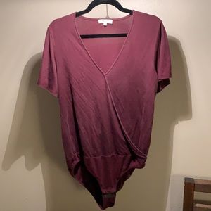 Madewell Bodysuit - short sleeved - Burgundy
